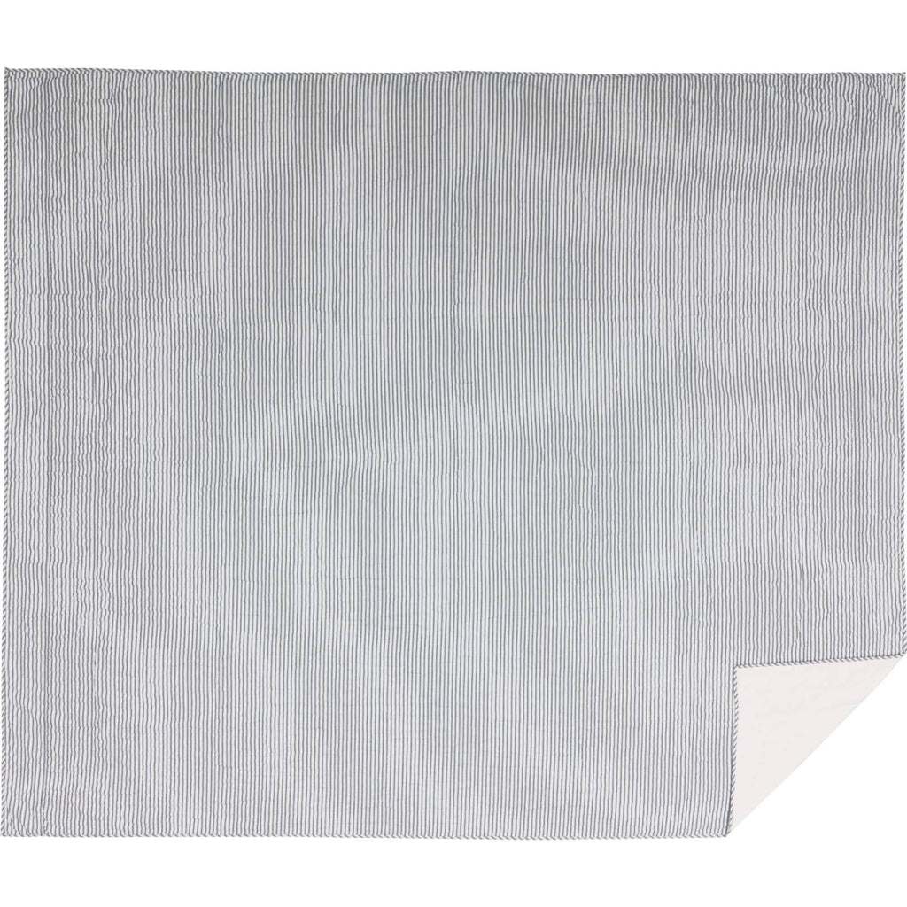 Red Ticking Stripe California King Quilt Coverlet T305228