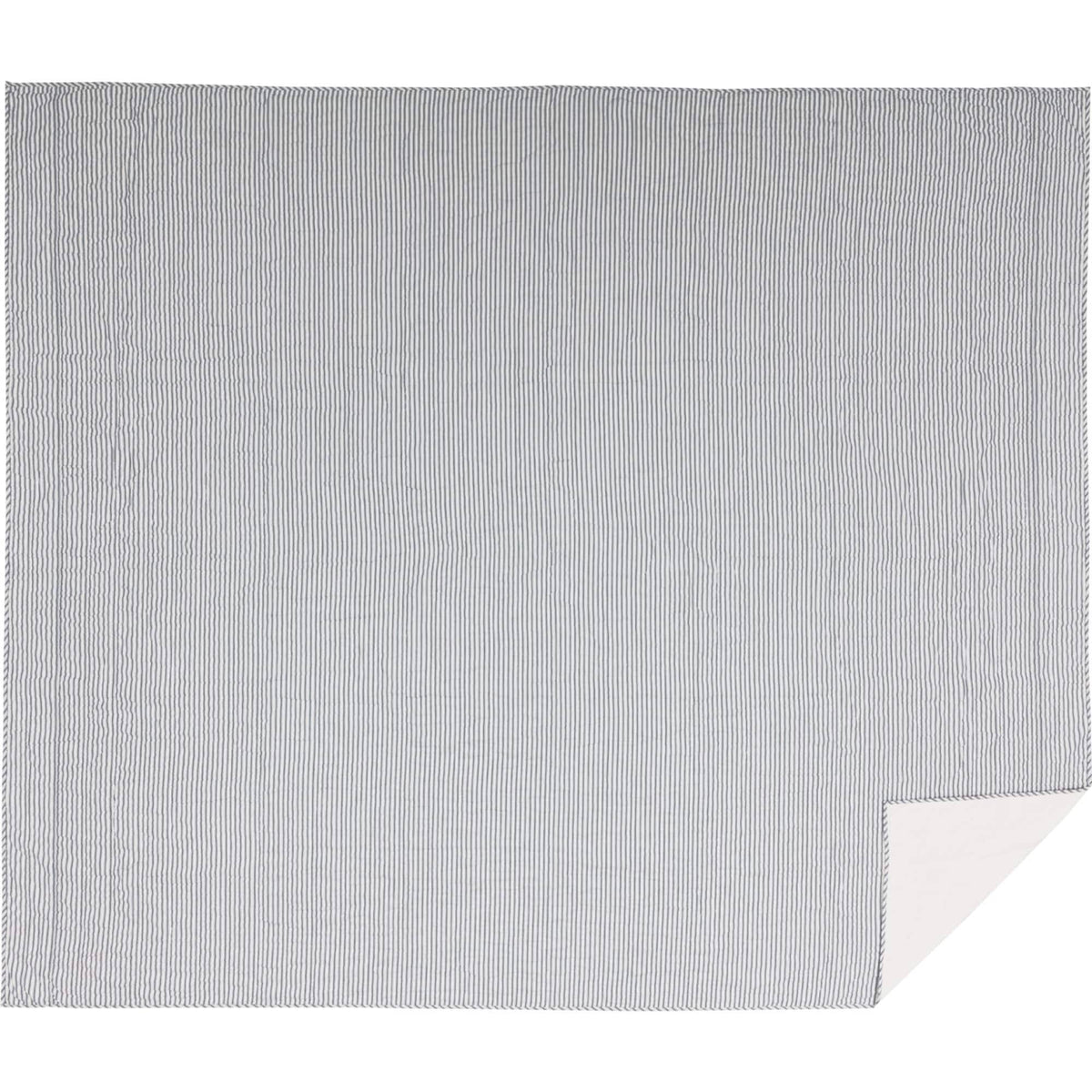 Red Ticking Stripe California King Quilt Coverlet T305228
