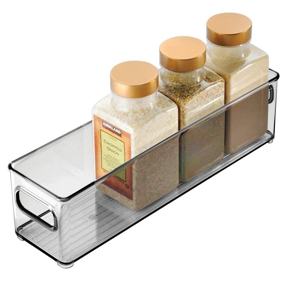 Slim Plastic Stackable Food Storage Container Bin with Handles W50160