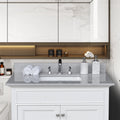 37in Grey Engineered Stone Vanity Top with Ceramic Sink F1264