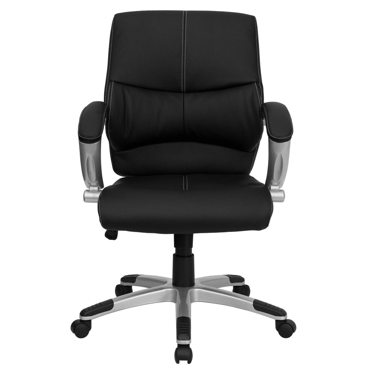 Black Leather Mid-Back Office Chair J332861
