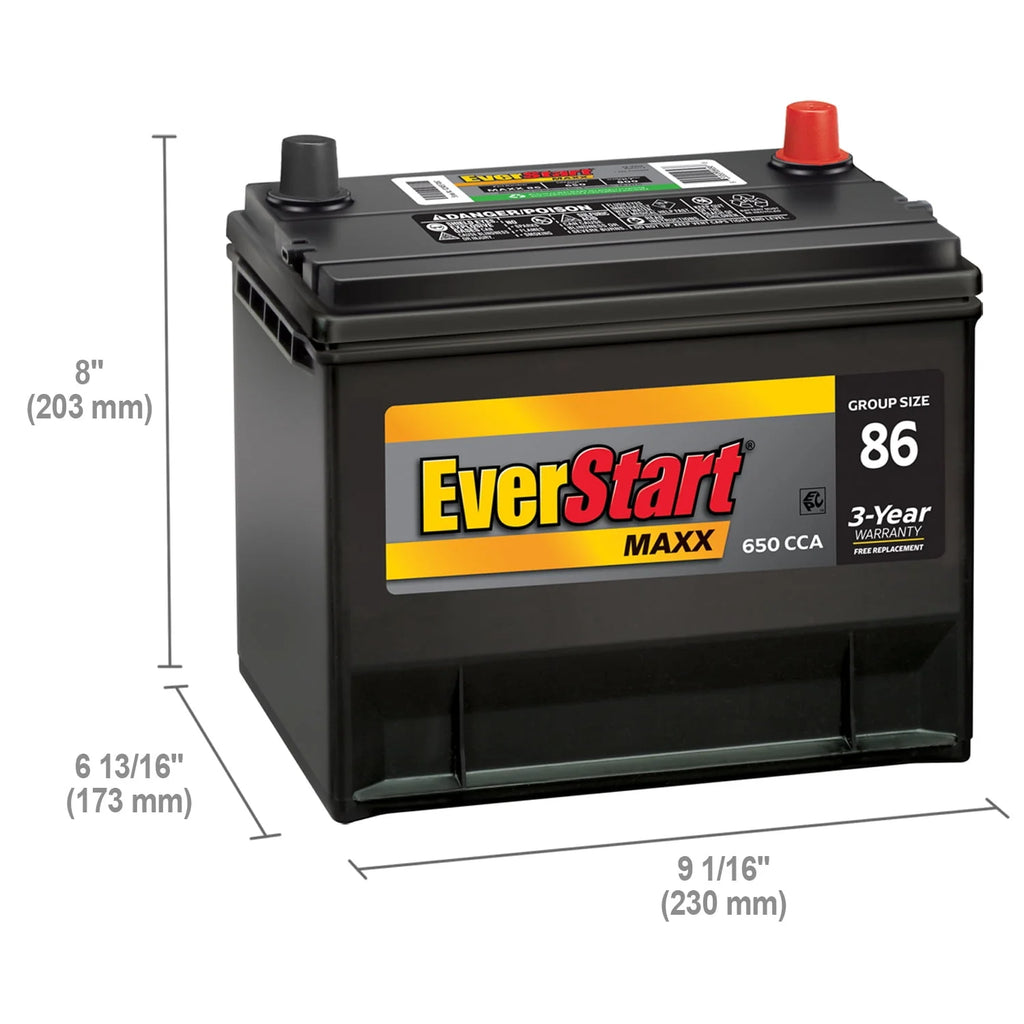 Lead Acid Automotive Battery Group Size 86 12 Volt 630 CCA C246