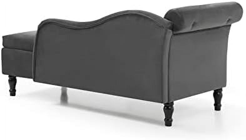 Blue Upholstered Chaise Lounge Chair with Pillow B4385