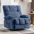 Blue Ergonomic Massage Rocker Recliner Chair with Vibration and Heat P98857