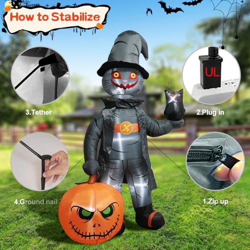 8FT Halloween Inflatable Decoration with LED Lights L594
