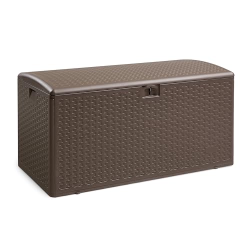 Brown 99 Gallon Deck Box with Lid R44396