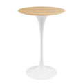 Natural Brown White Wood Metal Steel Bar Table D3192