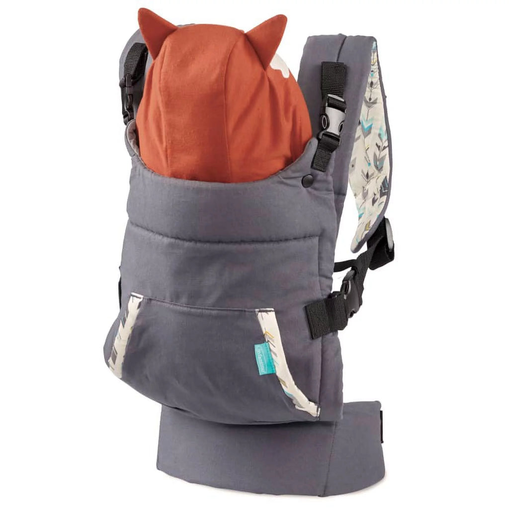 Ergonomic Hoodie Baby Carrier, 2-Position, 12-40lb, Gray Fox Y5429