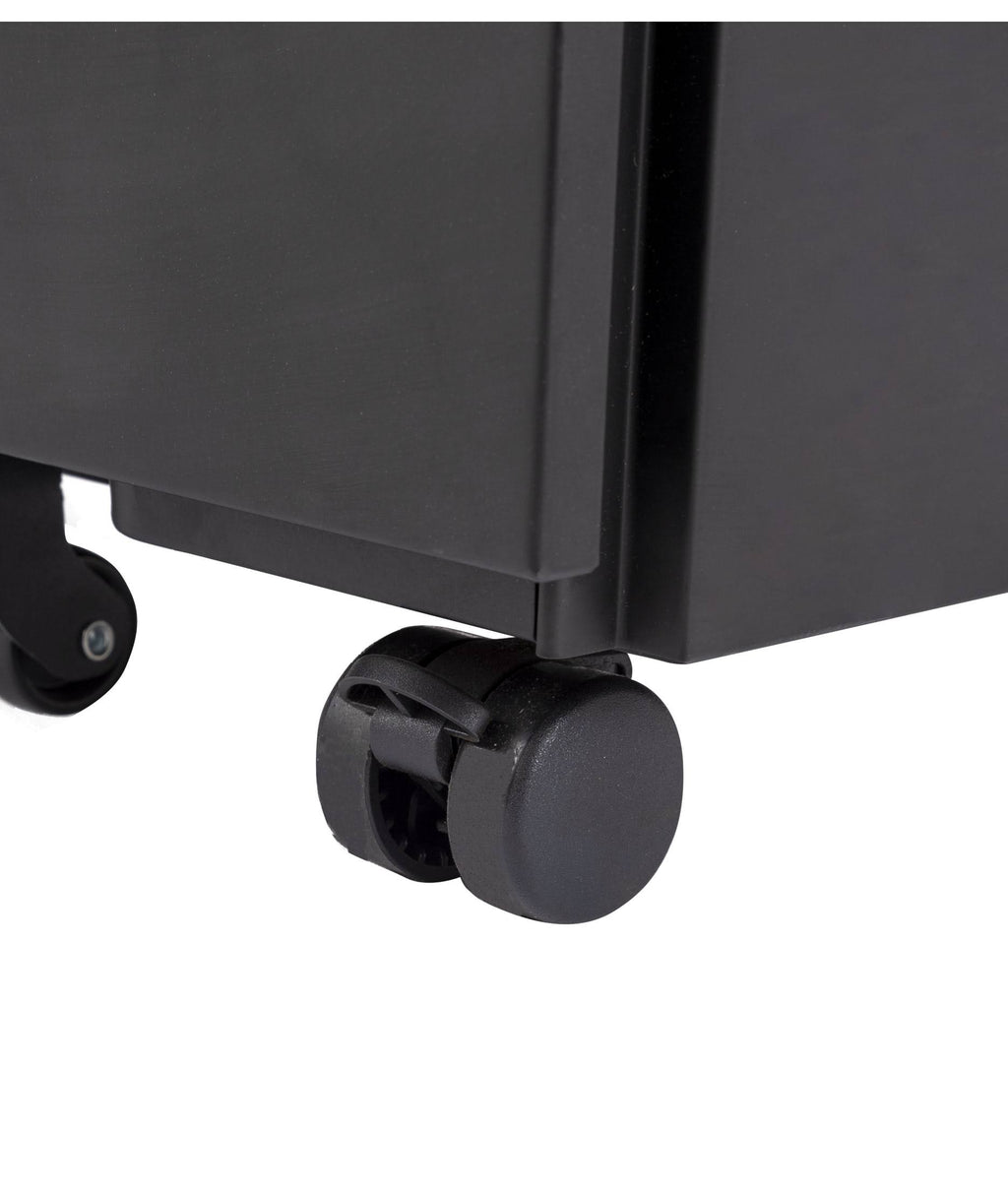 Black Wide 3 Drawer Rolling File Cabinet N149