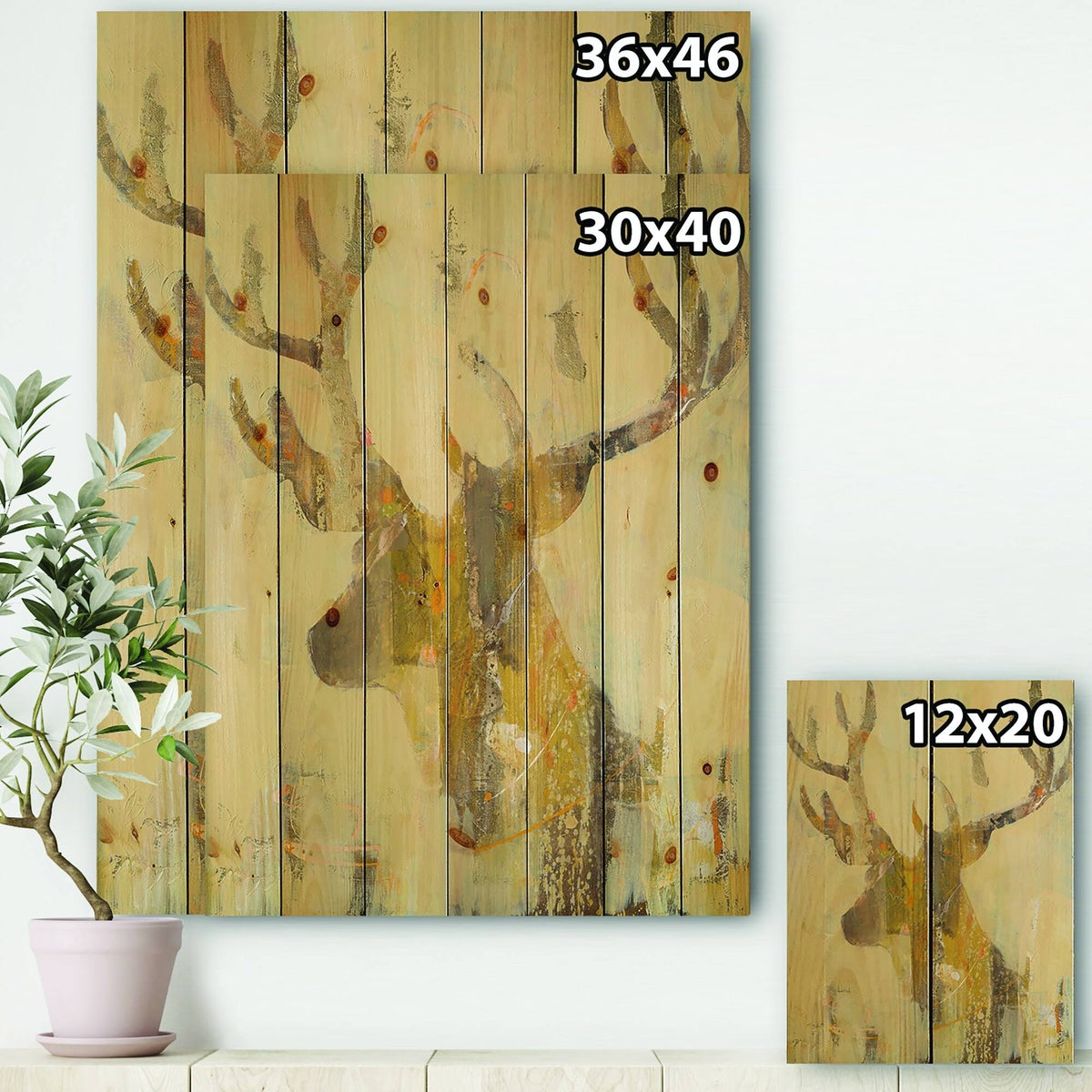 Brown Modern Farmhouse Print on Natural Pine Wood L4958