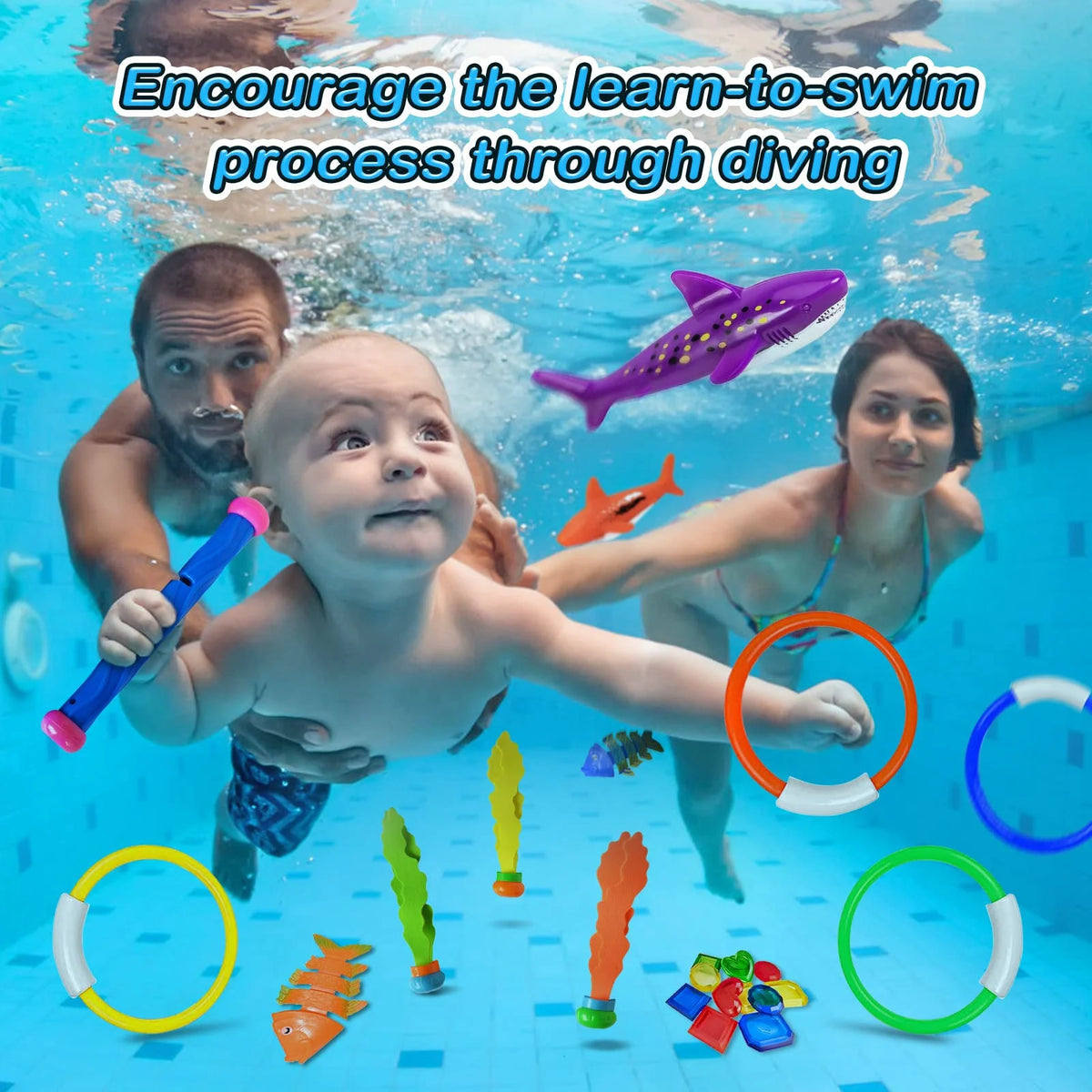 31 Pcs Pool Diving Toys with Storage Bag B6521