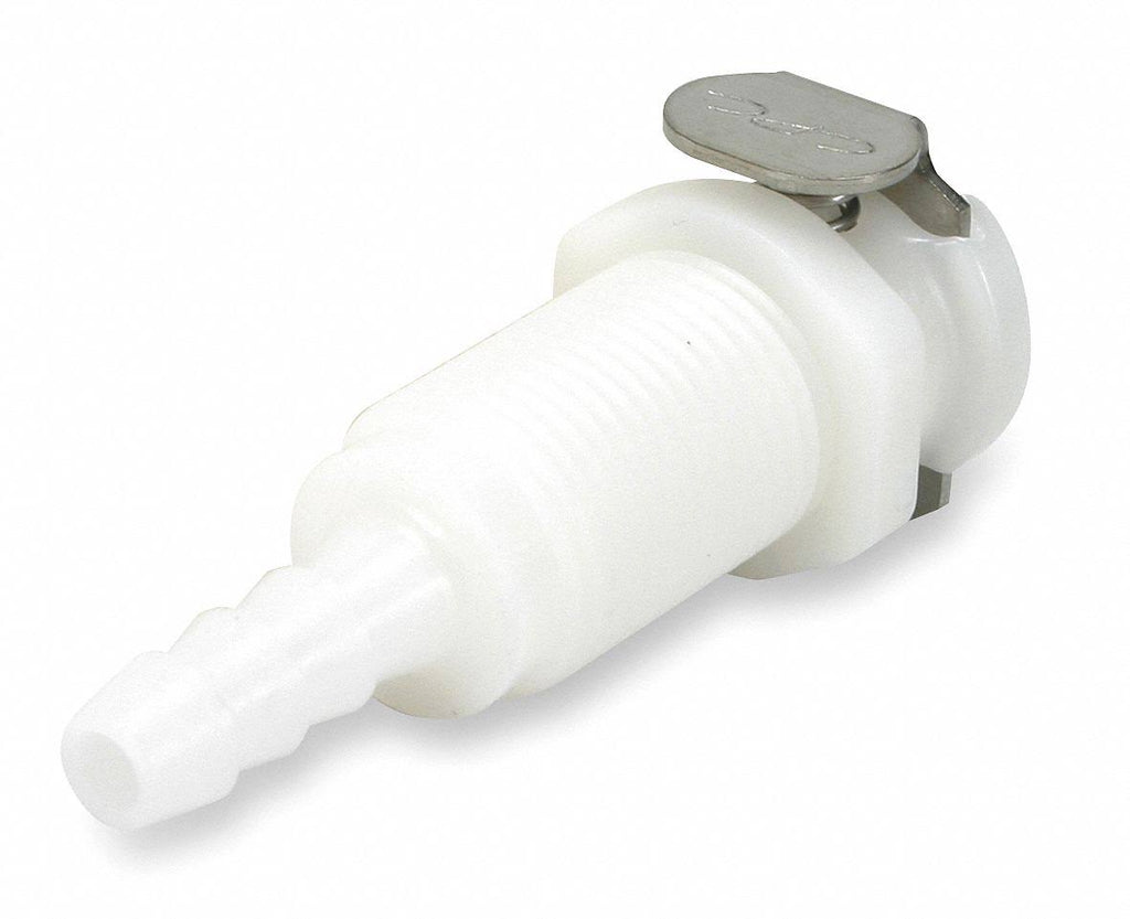 Panel Mount Coupler, Acetal, Barbed, 1/4 A43874