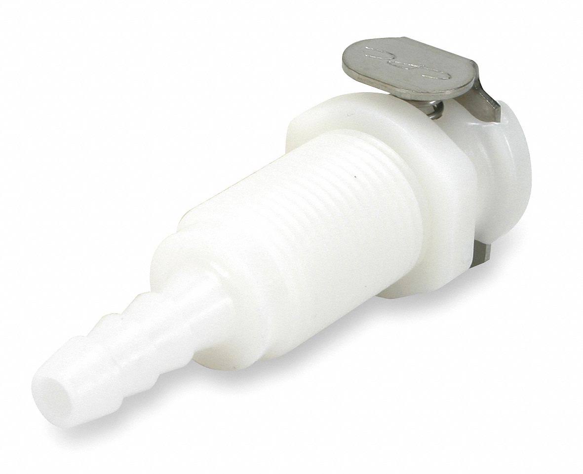 Panel Mount Coupler, Acetal, Barbed, 1/4 A43874