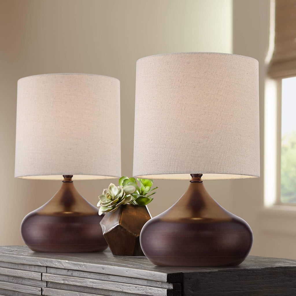 Set of 2 Canary Yellow Metal Mini Accent Lamps O276287