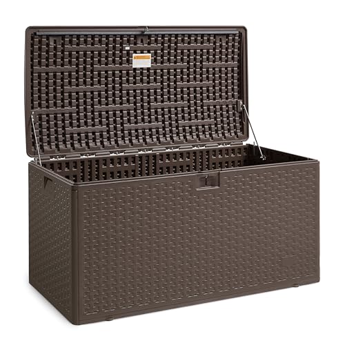Brown 99 Gallon Deck Box with Lid R44396