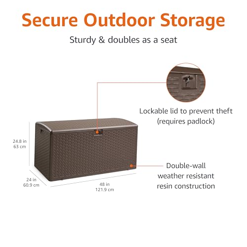 Brown 99 Gallon Deck Box with Lid R44396