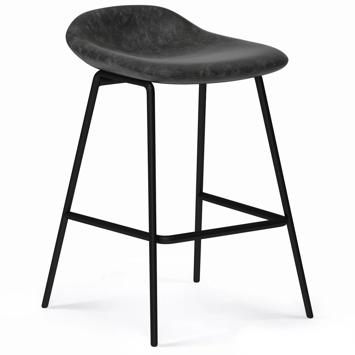 Charcoal Grey Faux Leather Height Stool R56702