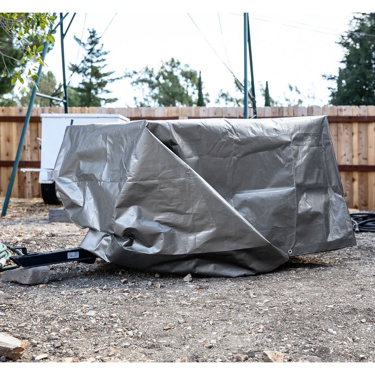 8 ft. x 10 ft. Silver and Black Weather-Resistant Tarp S40556