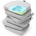 Gel Memory Foam Chair Cushions, Set of 6, Heather Grey X9703