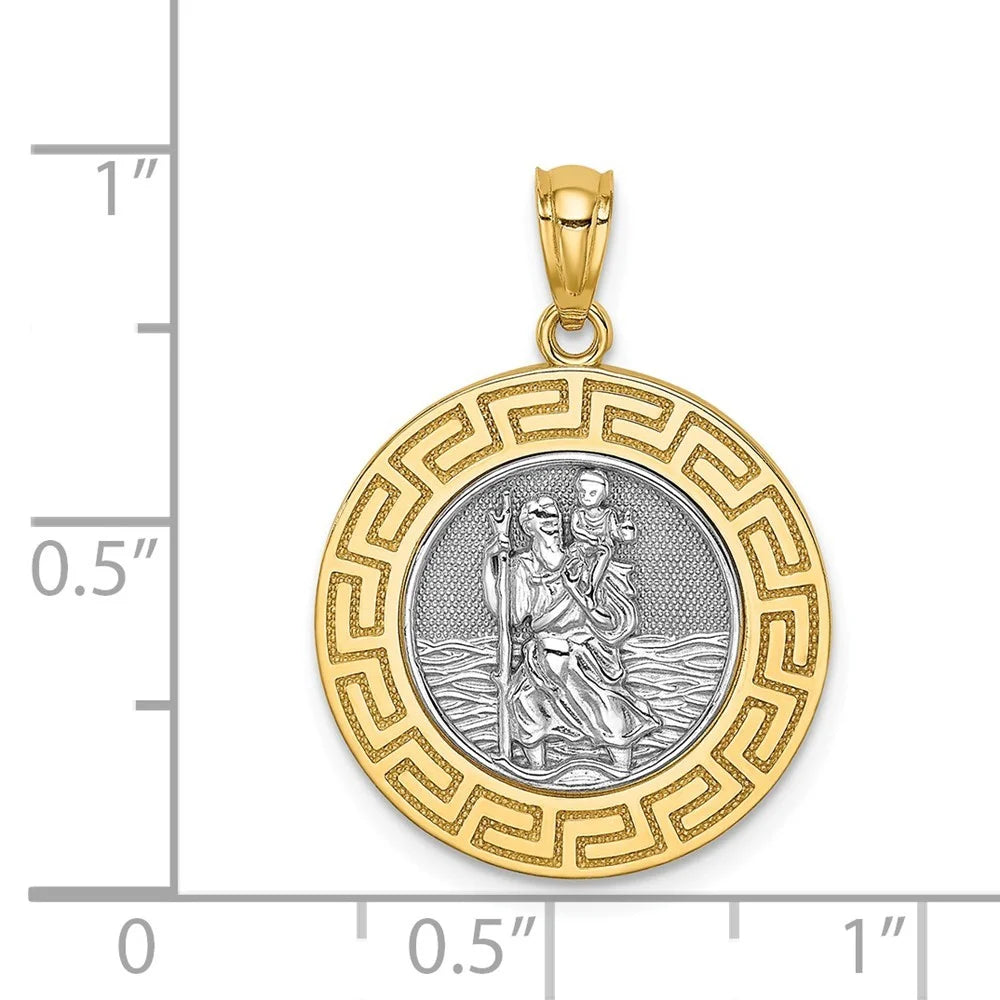 St. Christopher Medal Pendant Necklace 24.8x18mm Z8839
