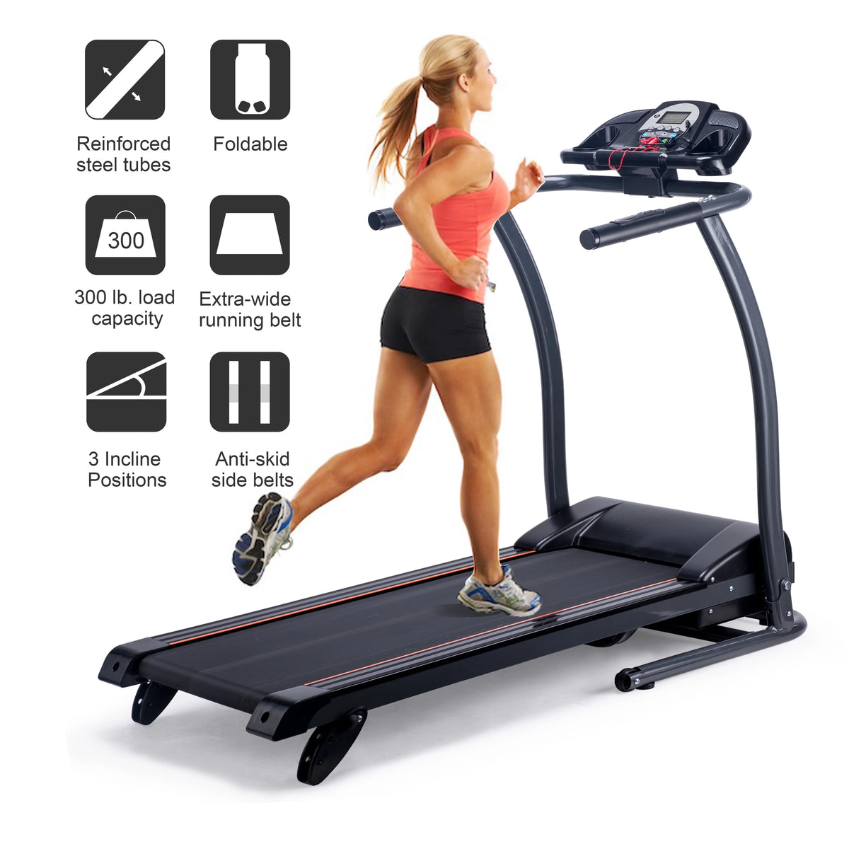 Foldable Incline Motorized Treadmill V4524