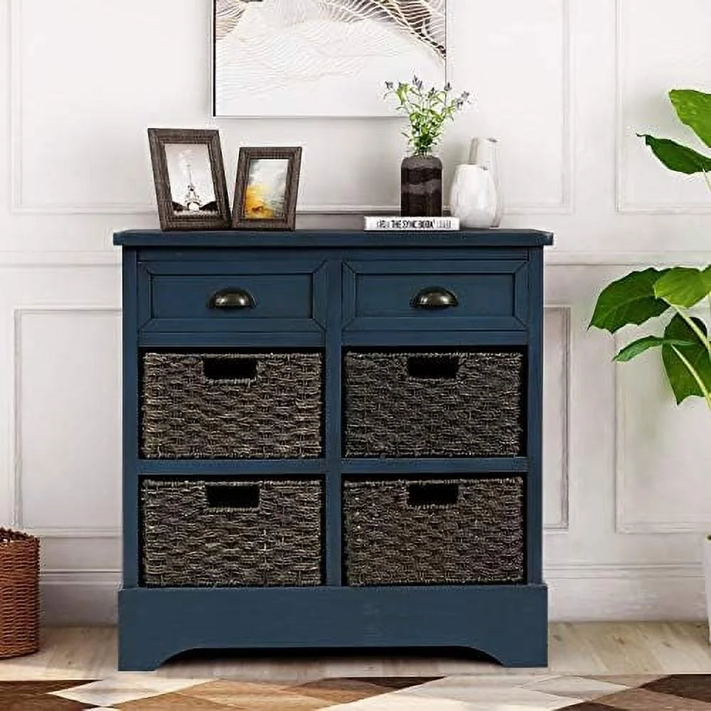 Wicker Cabinet with 2 Drawers and 4 Baskets C148492
