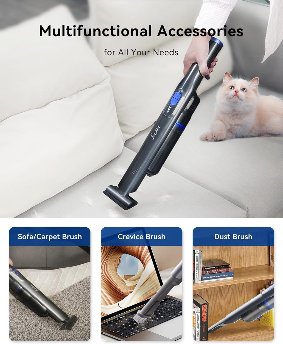 Handheld Vacuum Cordless, 20KPa, 35 Mins Runtime with Fast Charging Dock, One-Touch Empty H6115