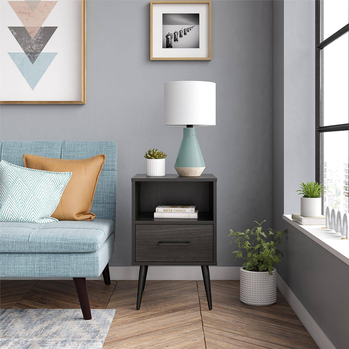 Walnut End Table X117355
