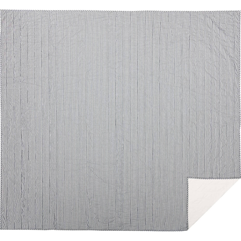Red Ticking Stripe California King Quilt Coverlet T305228