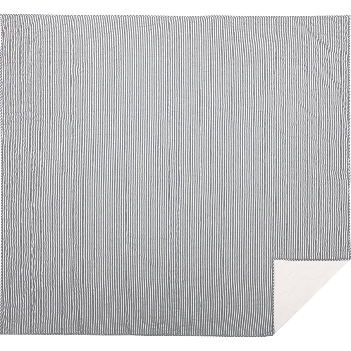 Red Ticking Stripe California King Quilt Coverlet T305228