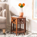 Brown Hexagon End Table G7411