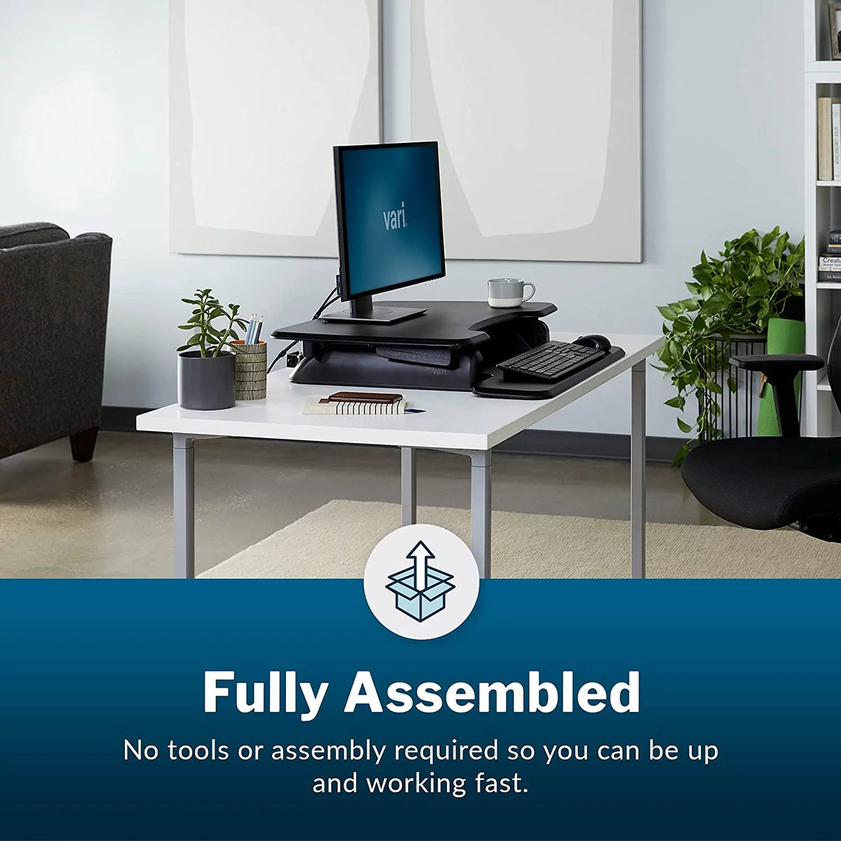 Adjustable 2-Tier Standing Desk Converter Black S998