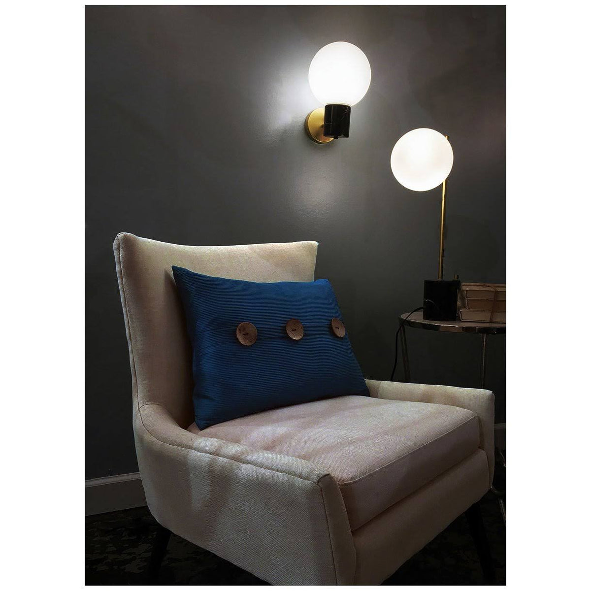 Semi-Flush Mount Satin Brass / Black 1 Light M367
