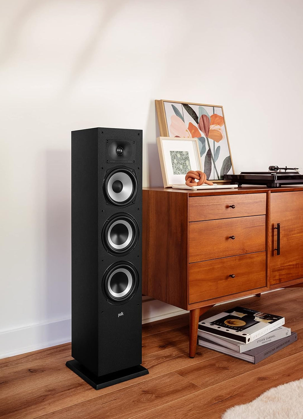 Midnight Black Tower Speaker with 1 Tweeter and 6.5 Woofer O9889