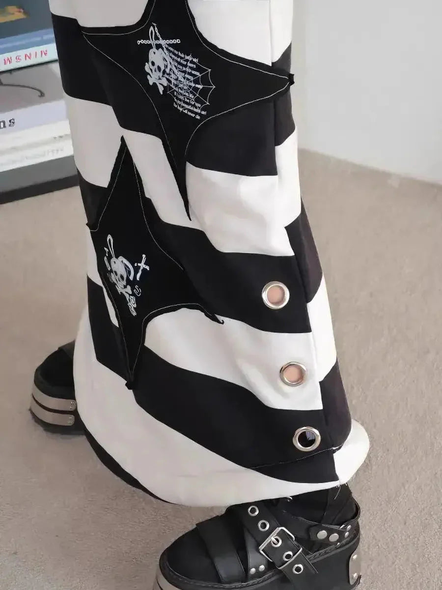 Black White Midi Skirt K995