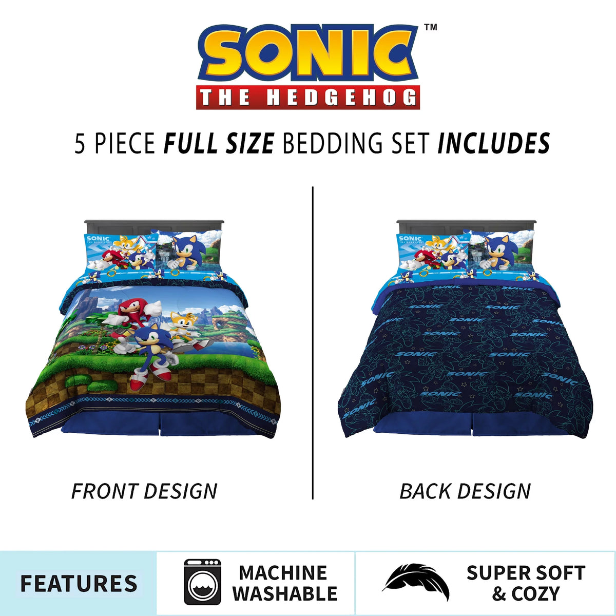 Kids Full Bed in a Bag, Comforter and Sheets, Blue I847