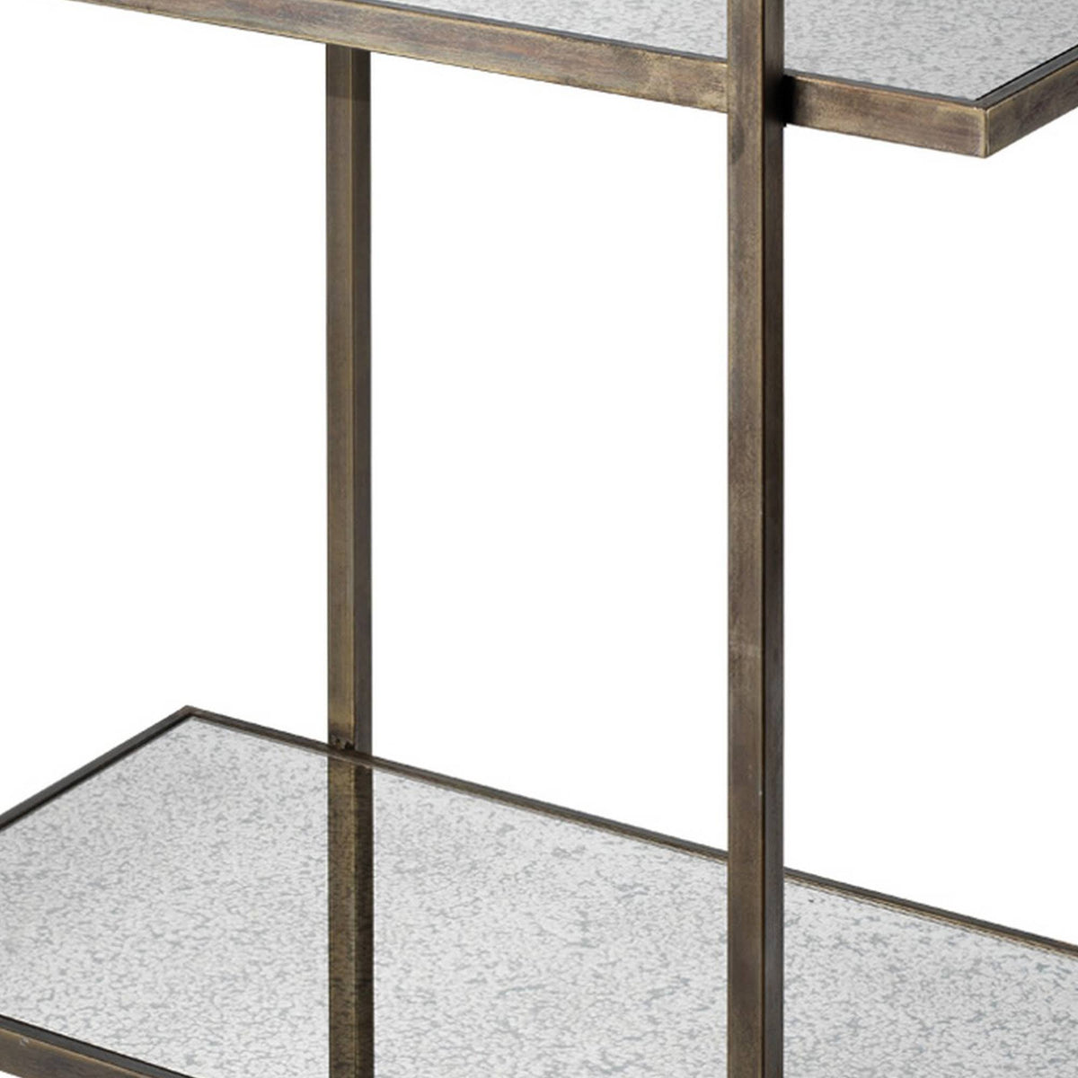 Antique Gray Bar Cart with Tubular Metal Frame and Casters D423954