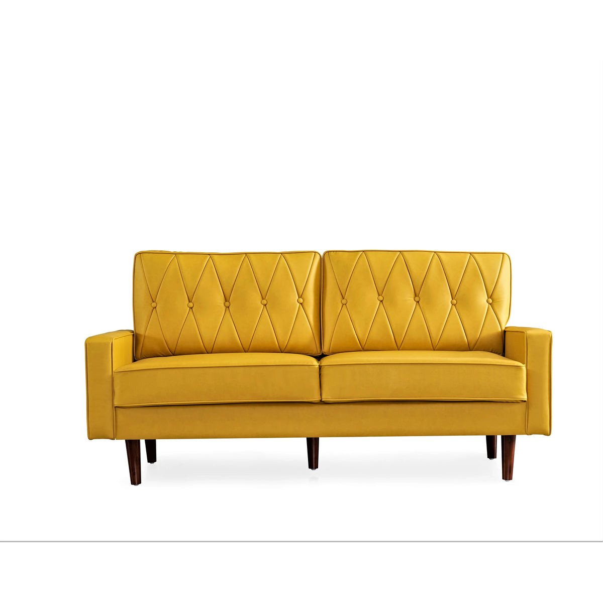 Faux Leather Cushion Back Sofa A128