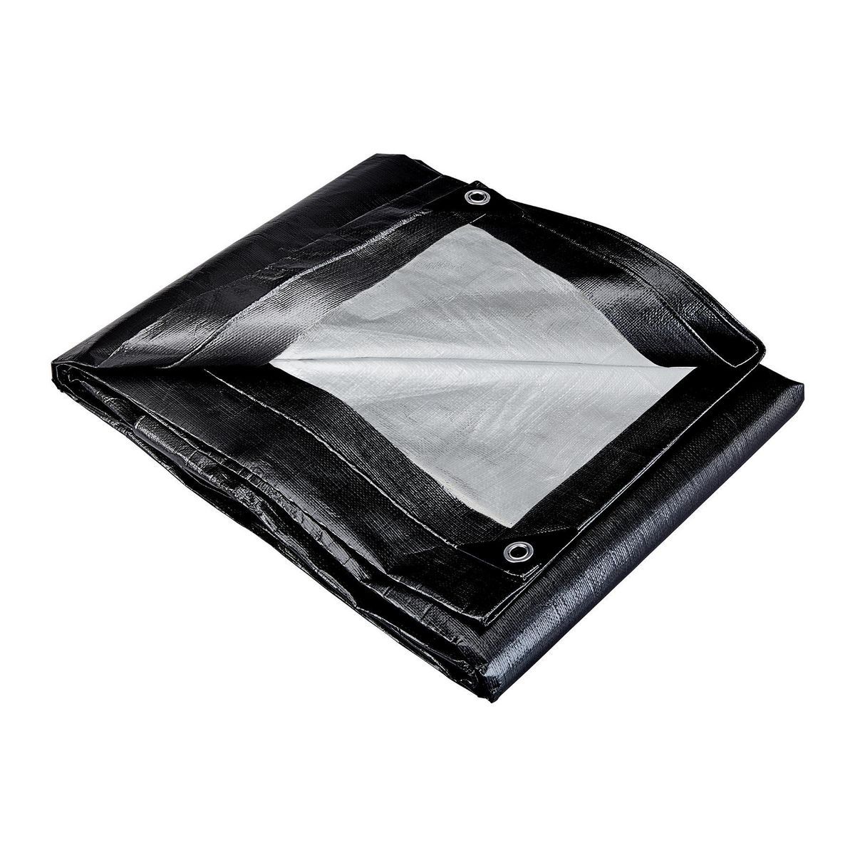 8 ft. x 10 ft. Silver and Black Weather-Resistant Tarp S40556