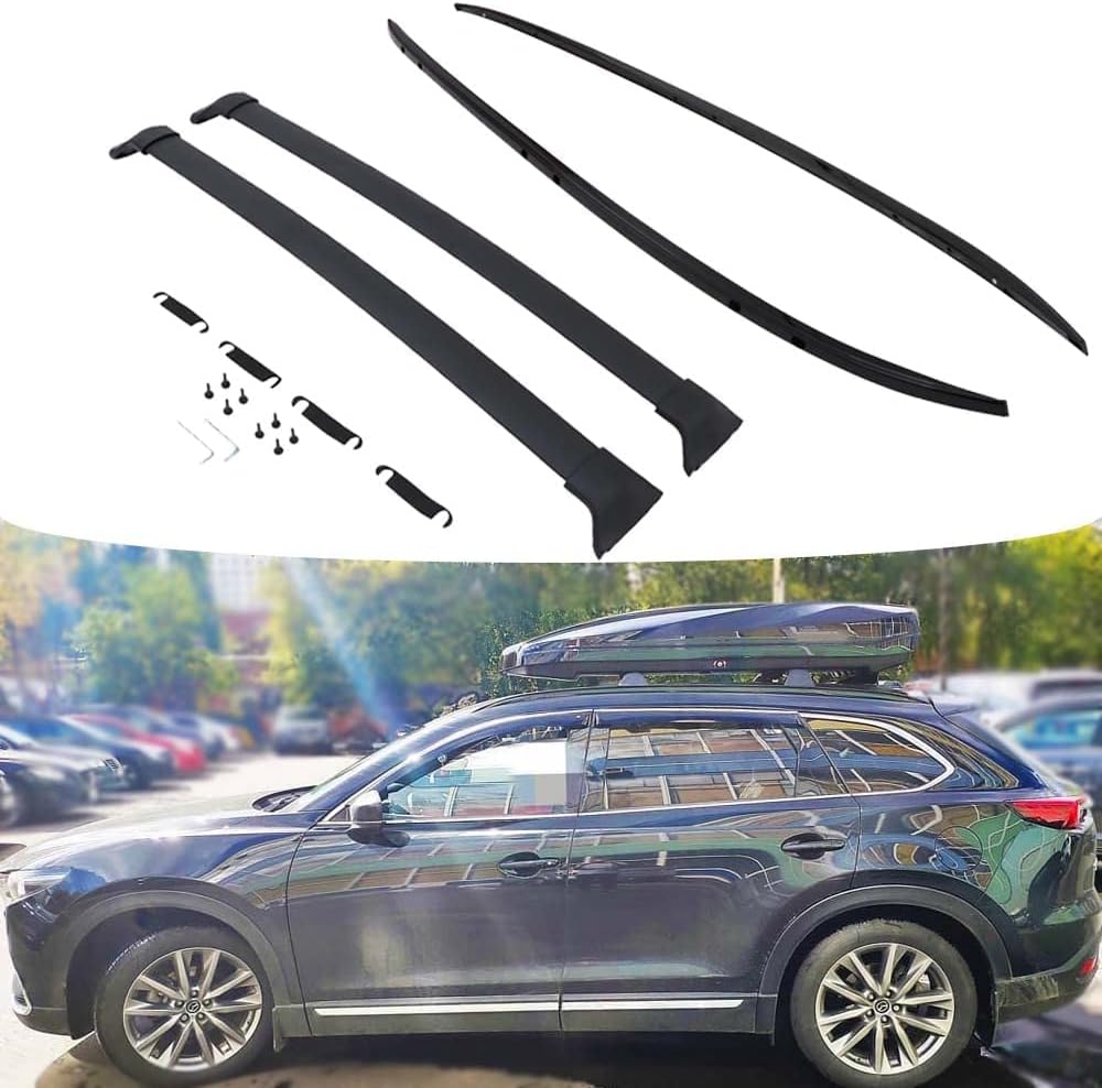 Roof Rail Rack & Cross Bar for Mazda CX-9 2016-2022, All Black X44105