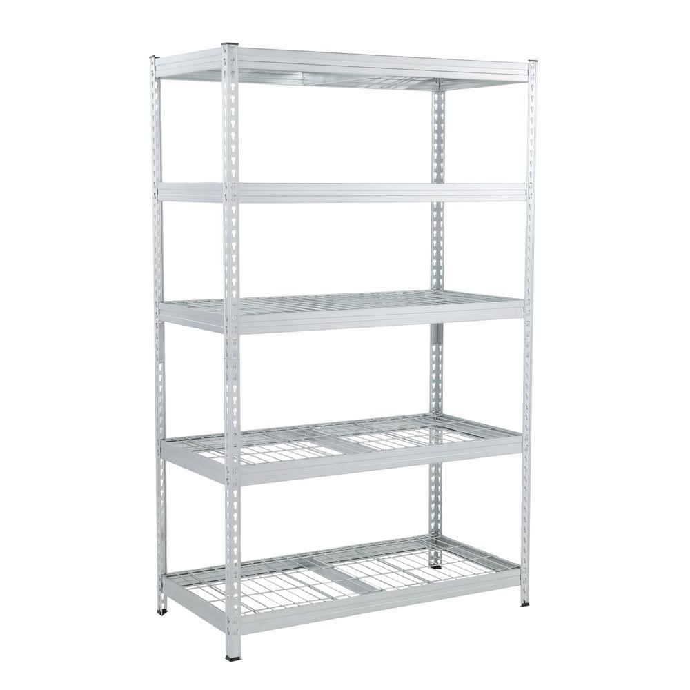 Galvanized Steel 5-Tier Shelf with Wire Mesh Panels T1466