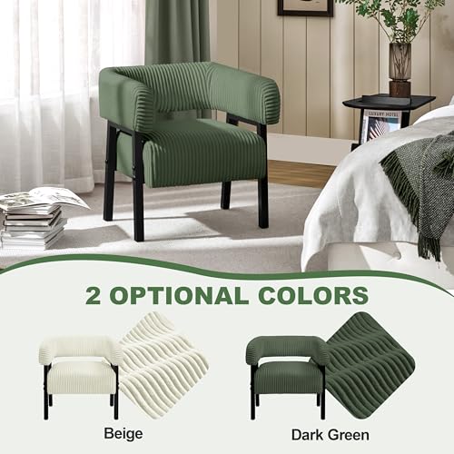 Beige Corduroy Accent Chair Set of 2 G576828