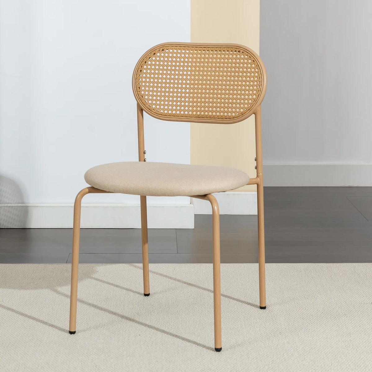 Set of 4 Boho Dining Chairs with Rattan Back E231435