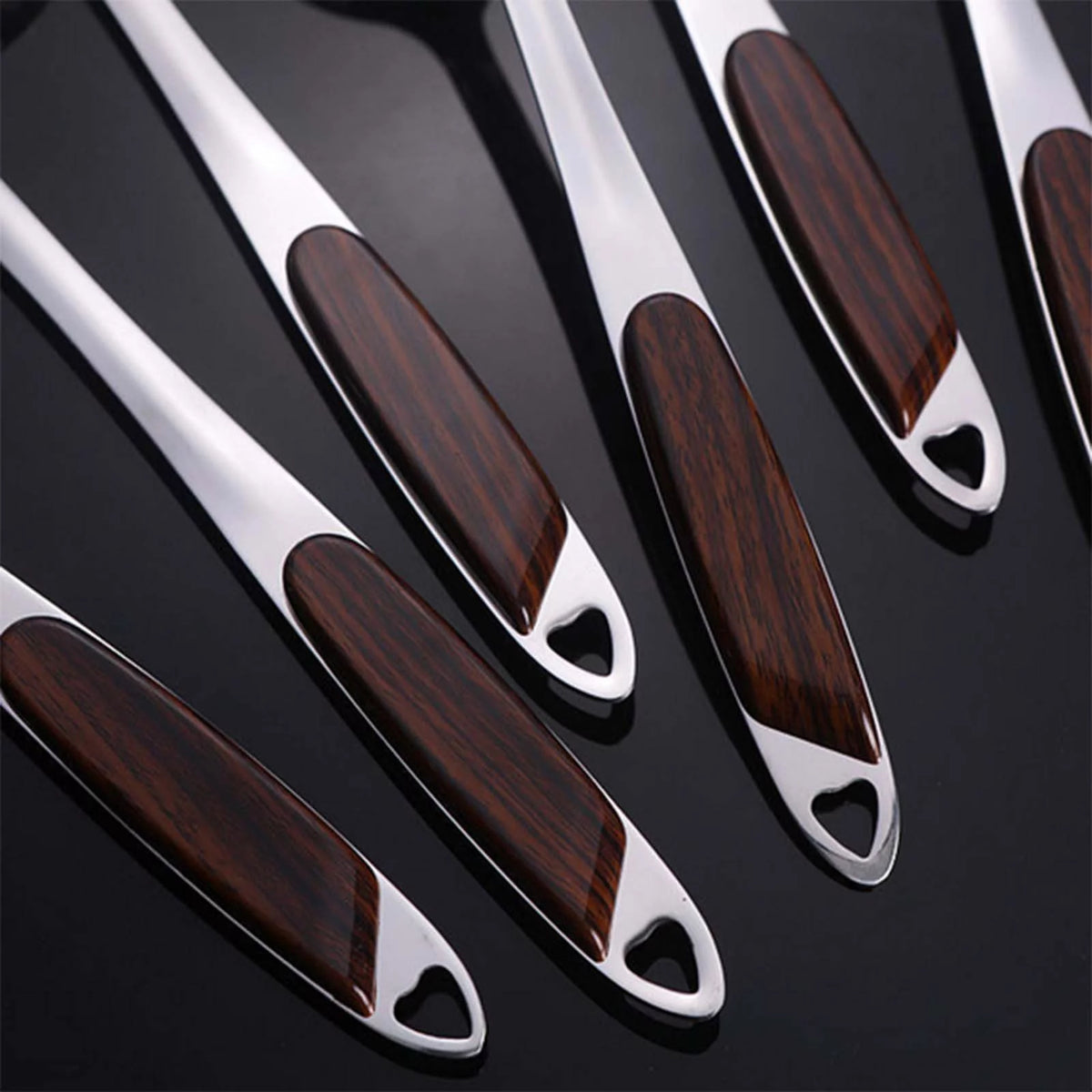 6 Pcs Stainless Steel Cooking Utensils Set with Holder I6226