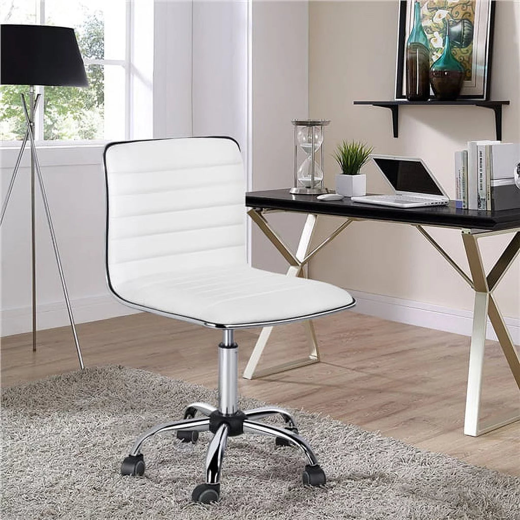 White Foam Task Chair with Swivel & Adjustable Height X5715