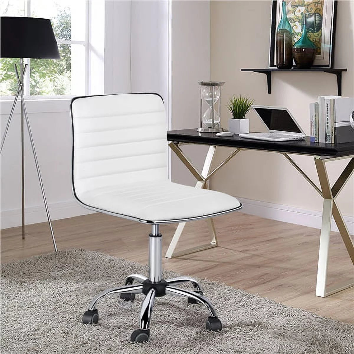 White Foam Task Chair with Swivel & Adjustable Height X5715