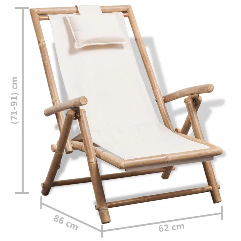 Foldable Recliner Chair with Armrest and Pillow W7376