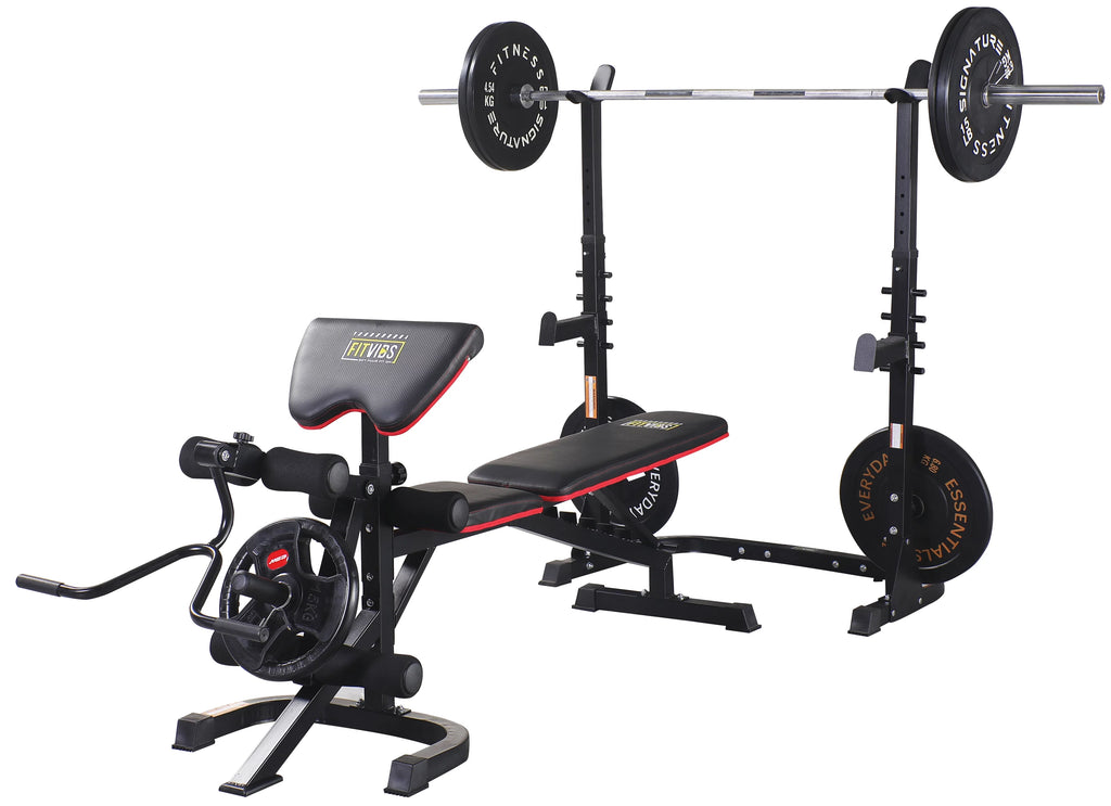 Adjustable Olympic Workout Bench with Squat Rack V33796