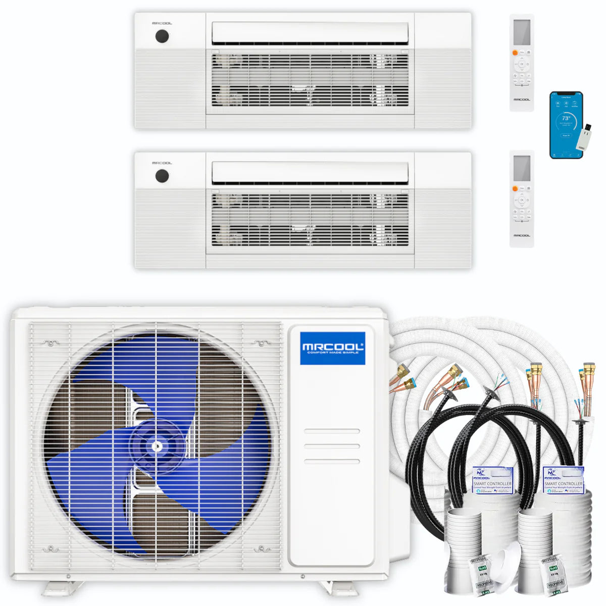 24,000 BTU 2 Zone Ceiling Cassette Ductless Air Conditioner and Heat Pump Y121998