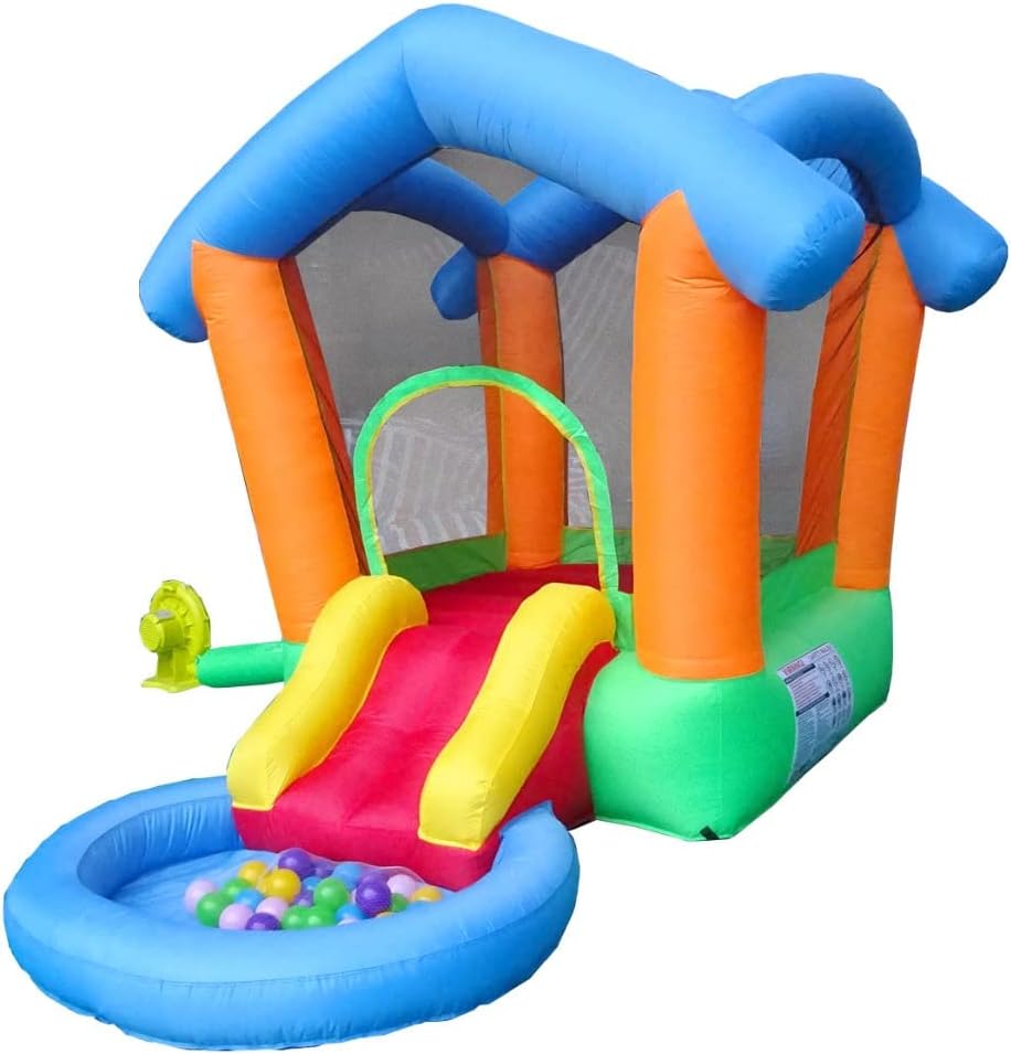 Inflatable Bounce House with Slide, 8.5' x 4.9' Play Area, 6.75' Tall F855661